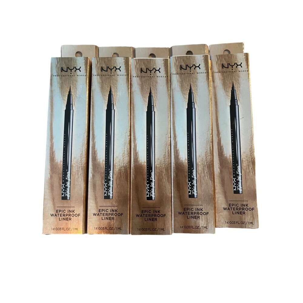 NYX Epic Ink Waterproof Liner Sealed 0.03 fl oz Each EIL01 - Black - 5 PACK